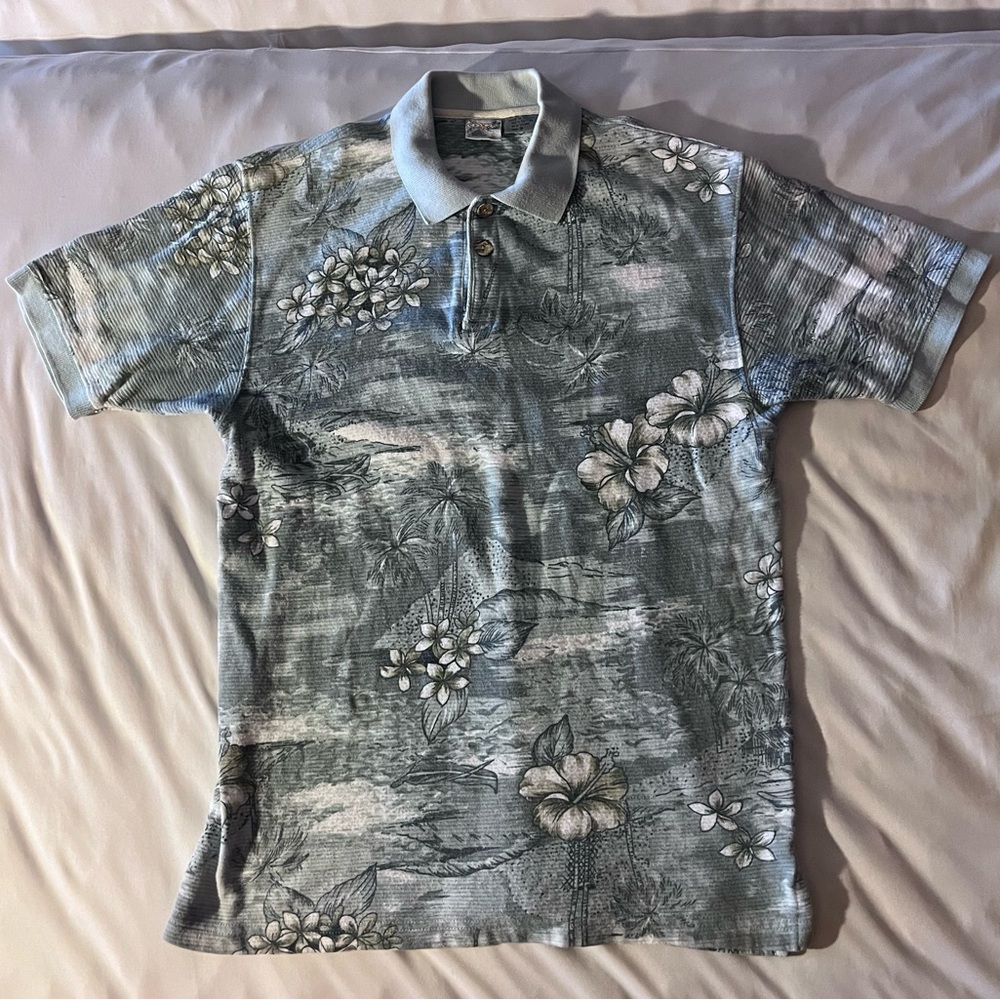 OP Sport Hawaiian Shirt Men's S Button Down Casual 100% Cotton Short Sleeve
